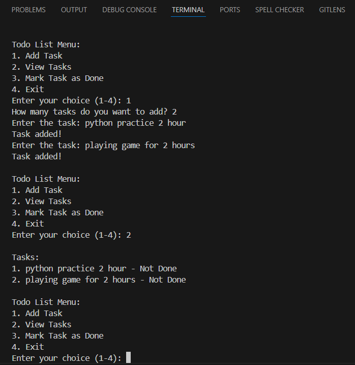 Todo List Screenshot